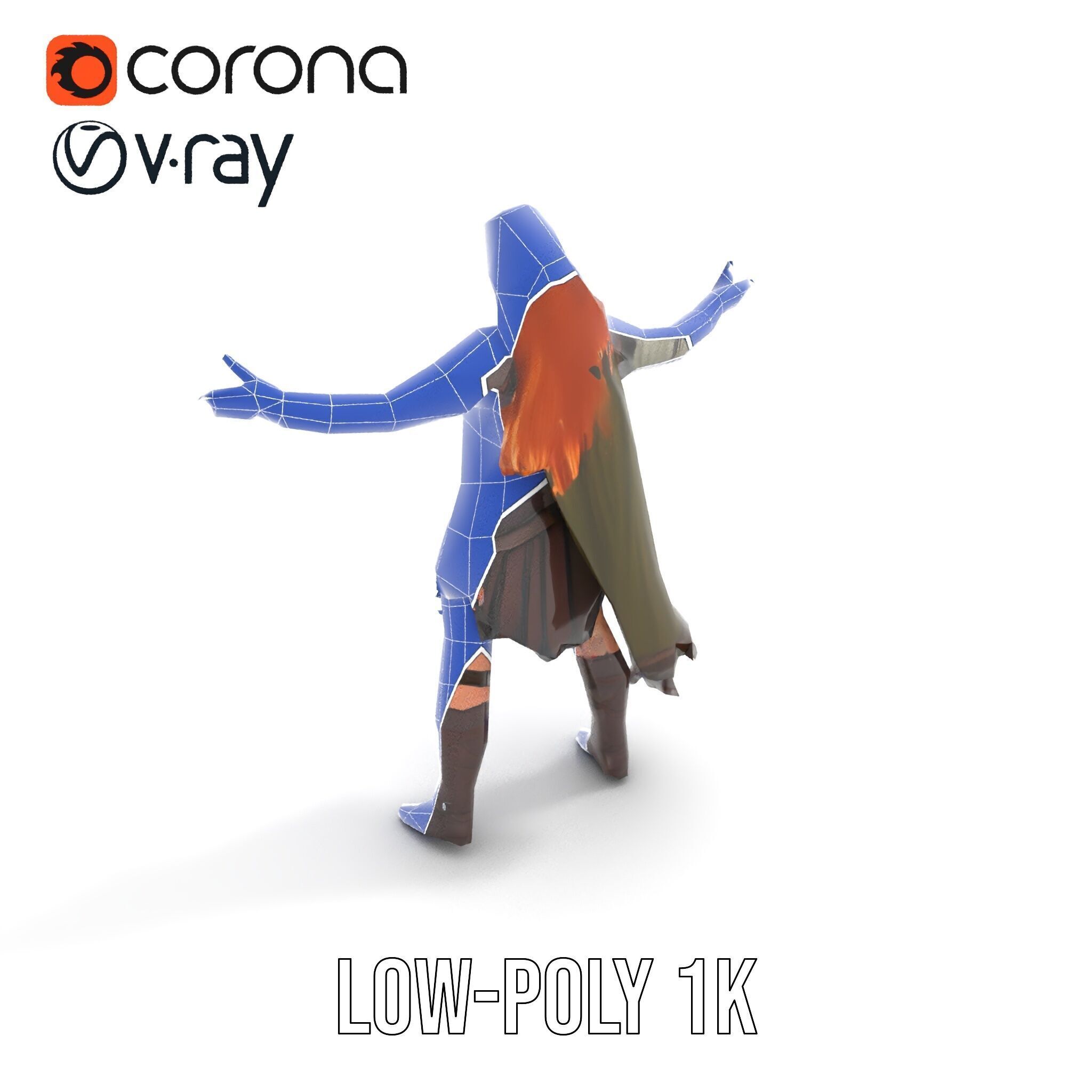 Elf Warrior Rigged and Animated Character Model with Armor an... Low-poly 3D model_22