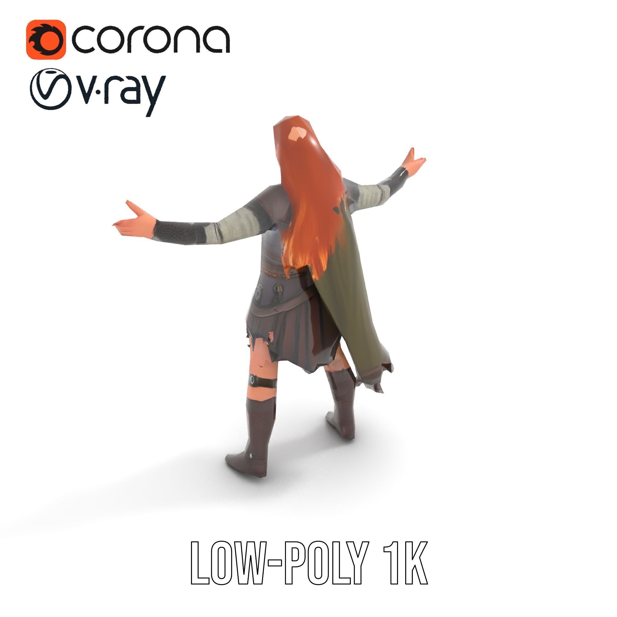 Elf Warrior Rigged and Animated Character Model with Armor an... Low-poly 3D model_11