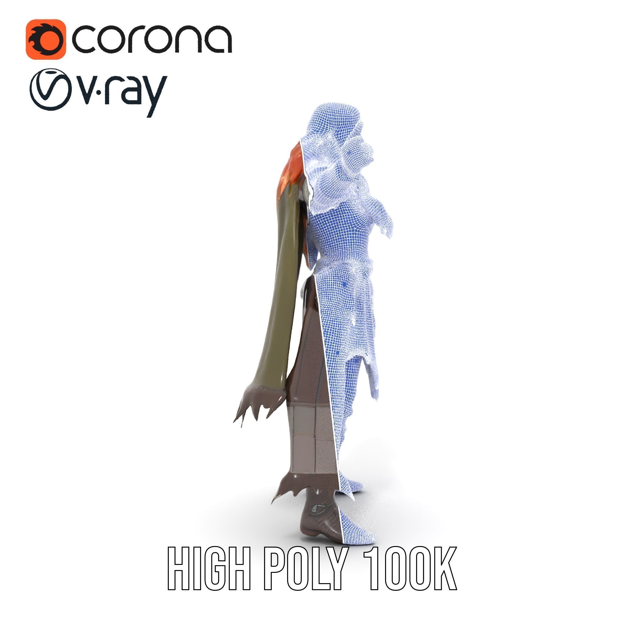 Elf Warrior Rigged and Animated Character Model with Armor an... Low-poly 3D model_34