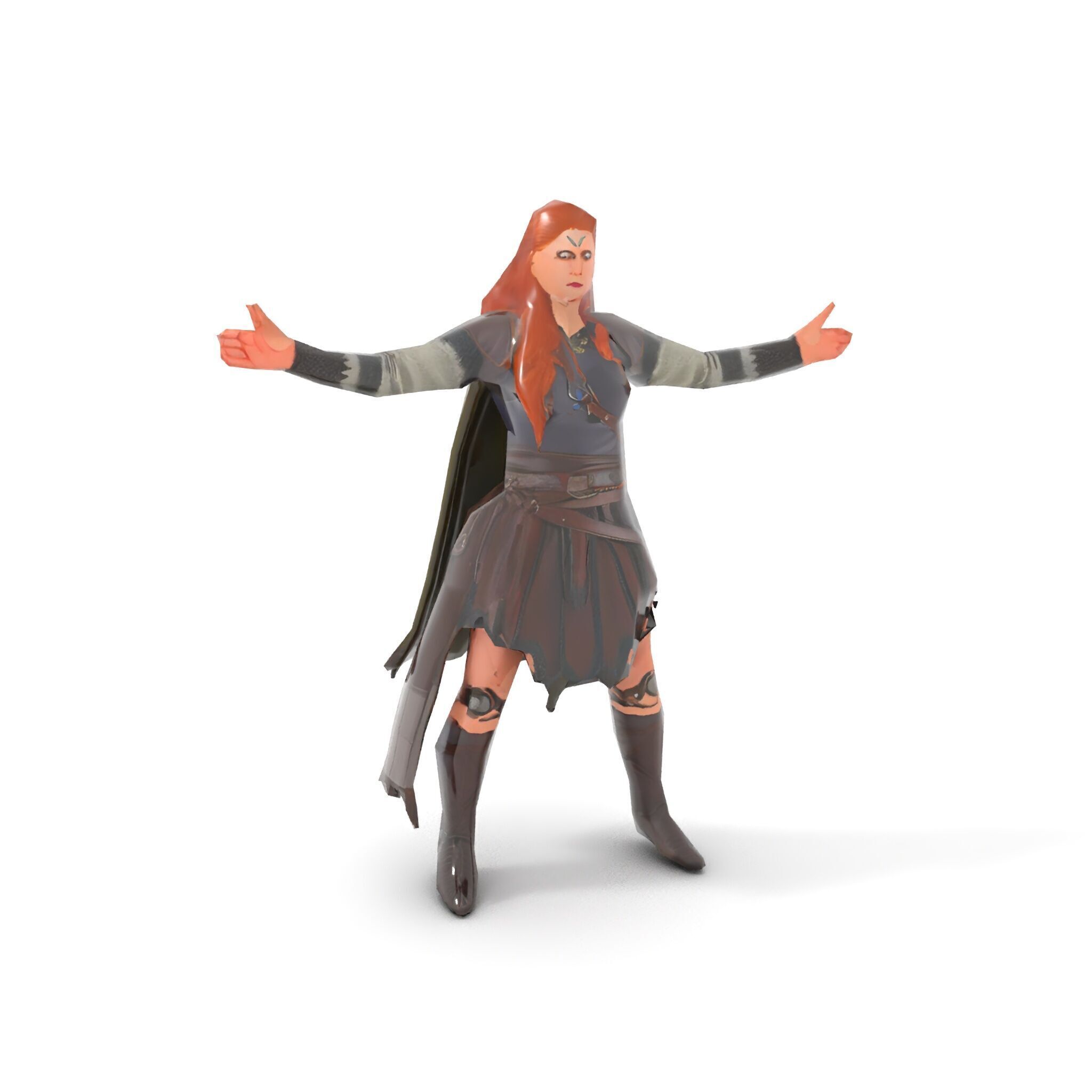 Elf Warrior Rigged and Animated Character Model with Armor an... Low-poly 3D model_8