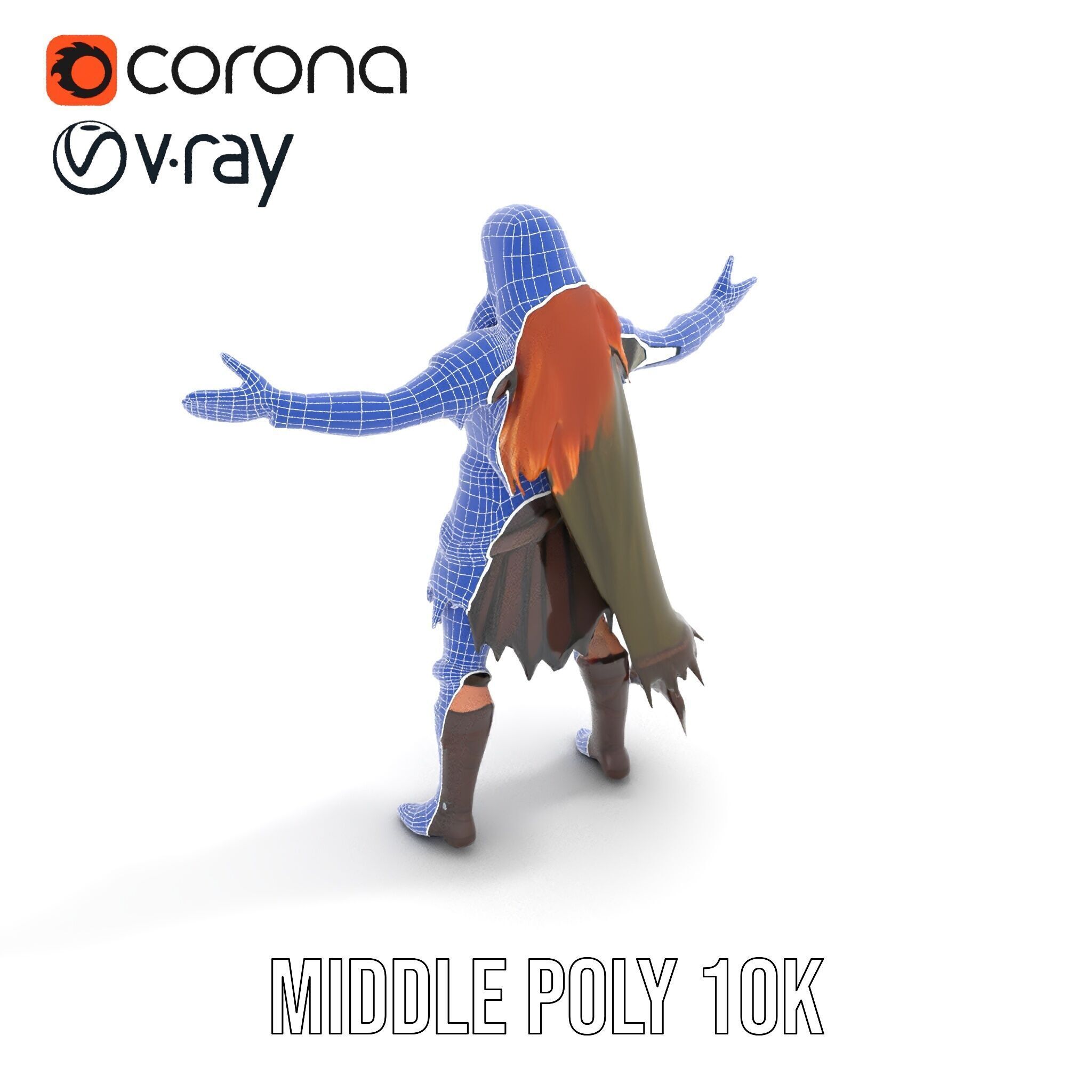 Elf Warrior Rigged and Animated Character Model with Armor an... Low-poly 3D model_27