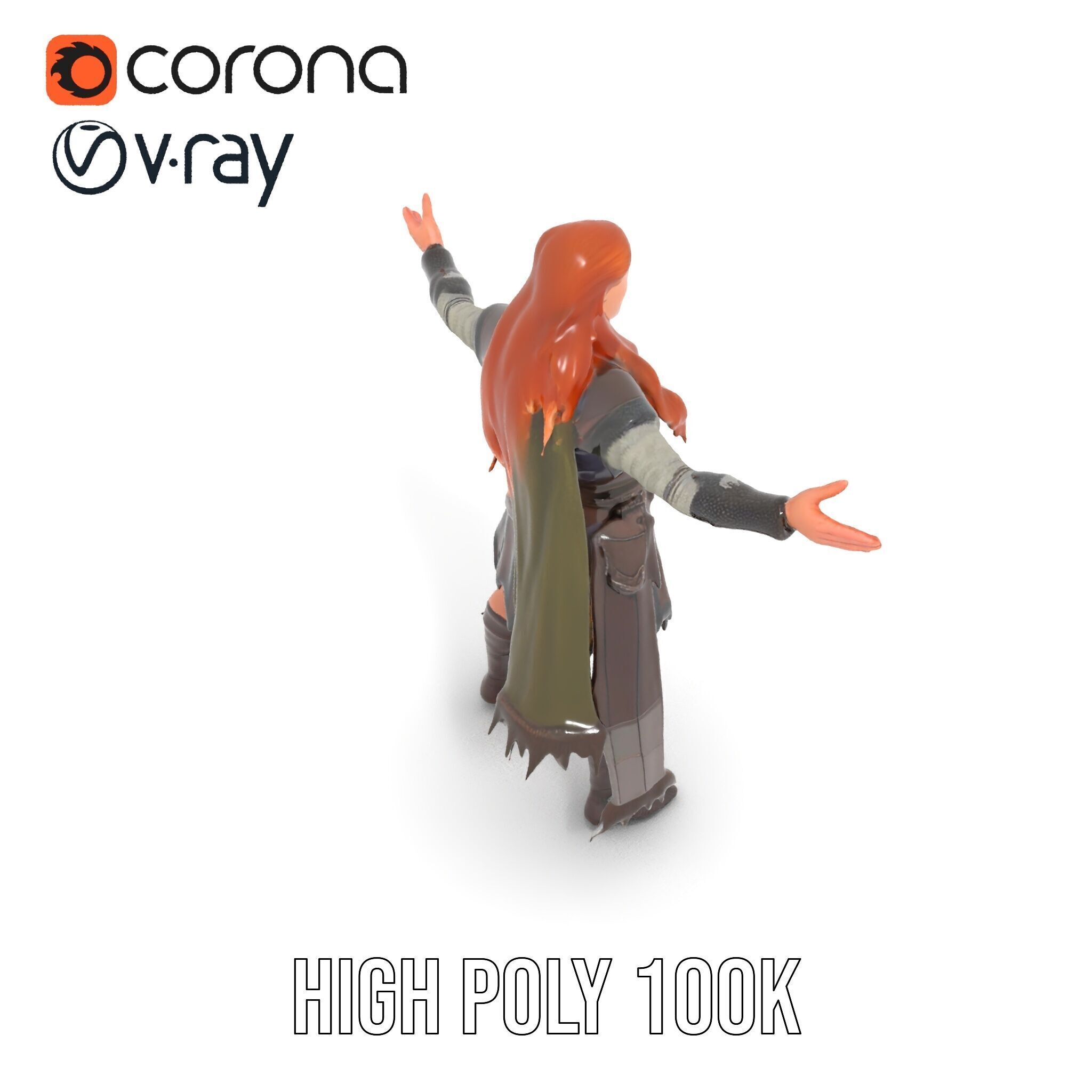 Elf Warrior Rigged and Animated Character Model with Armor an... Low-poly 3D model_12