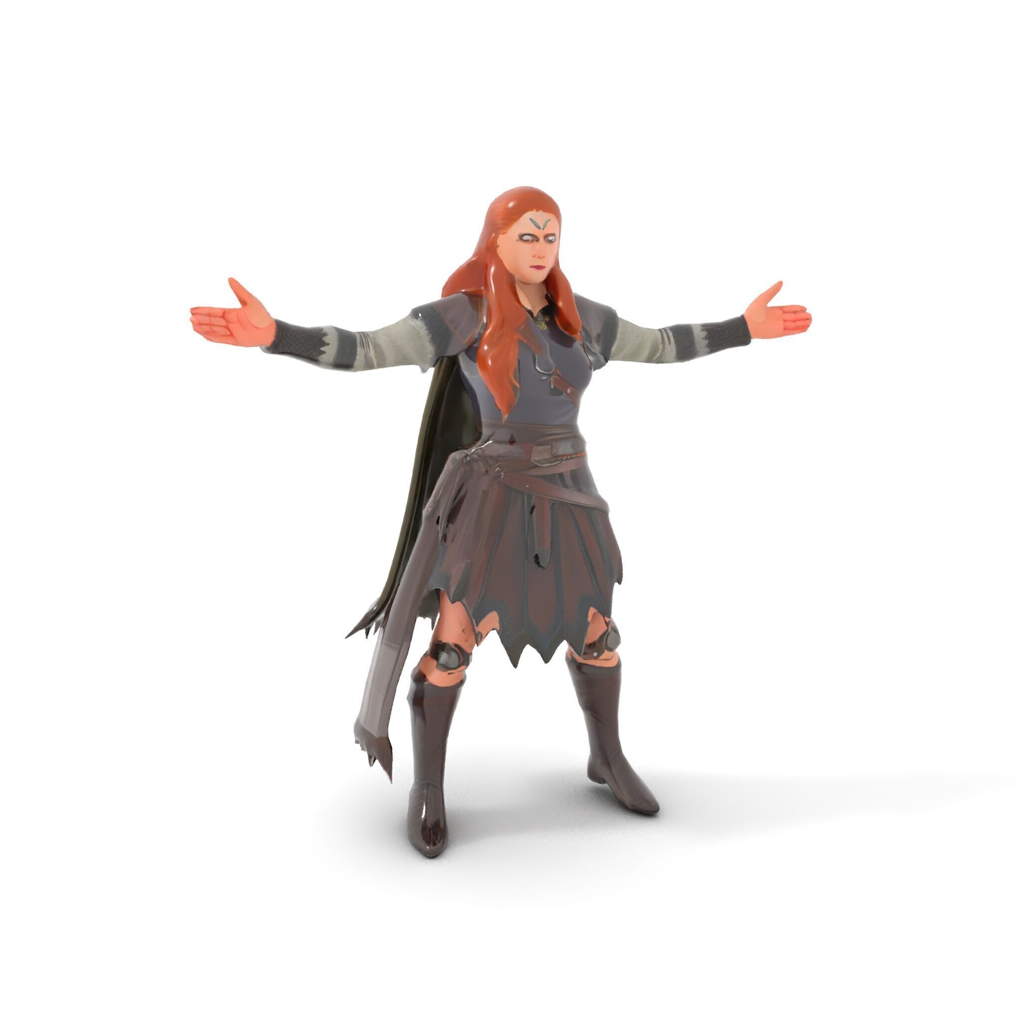 Elf Warrior Rigged and Animated Character Model with Armor an... Low-poly 3D model_13