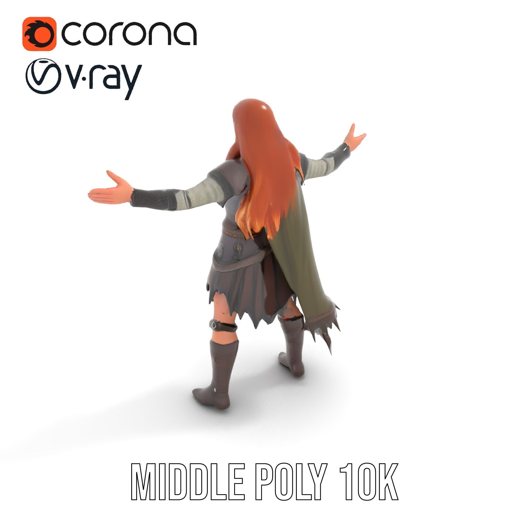 Elf Warrior Rigged and Animated Character Model with Armor an... Low-poly 3D model_24