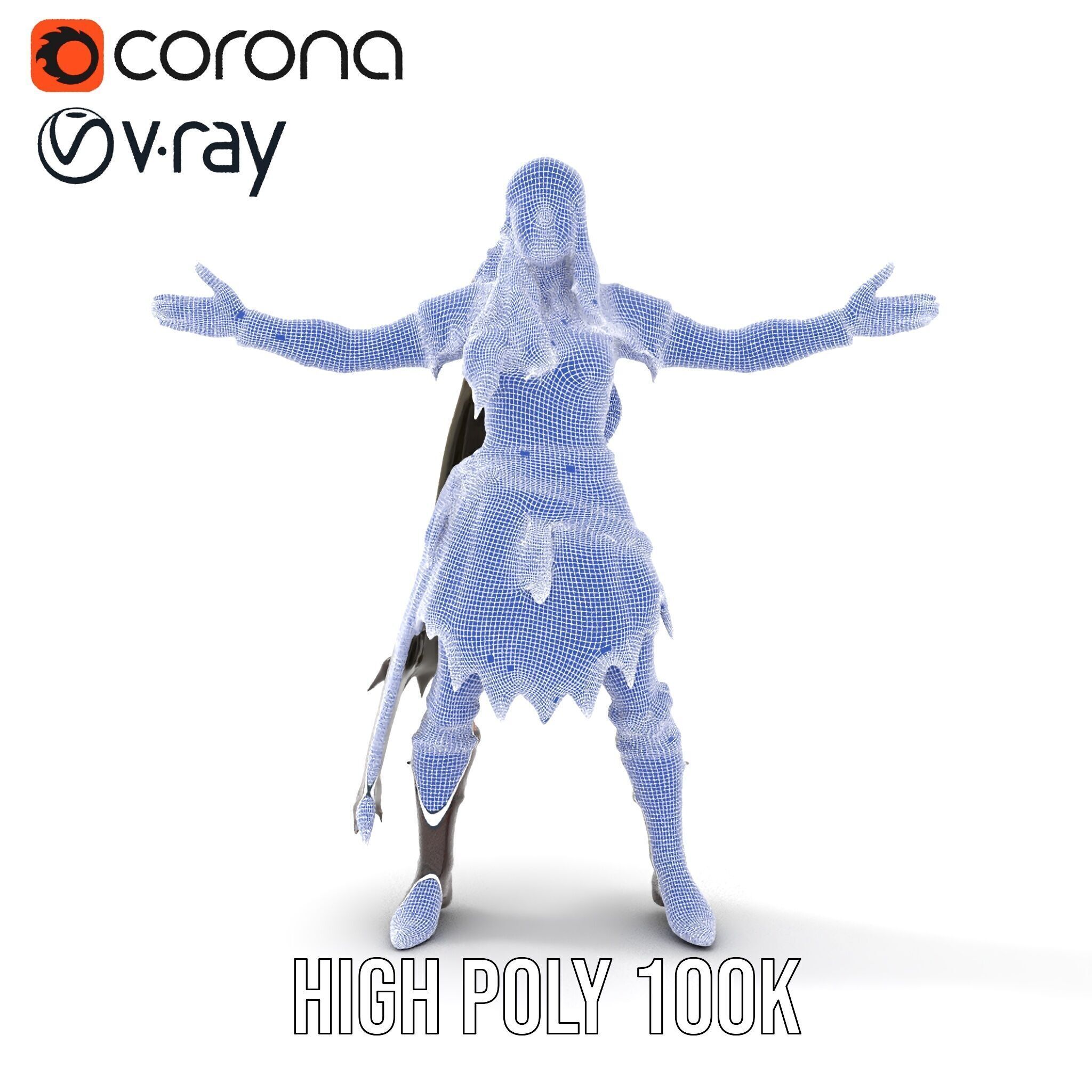 Elf Warrior Rigged and Animated Character Model with Armor an... Low-poly 3D model_32