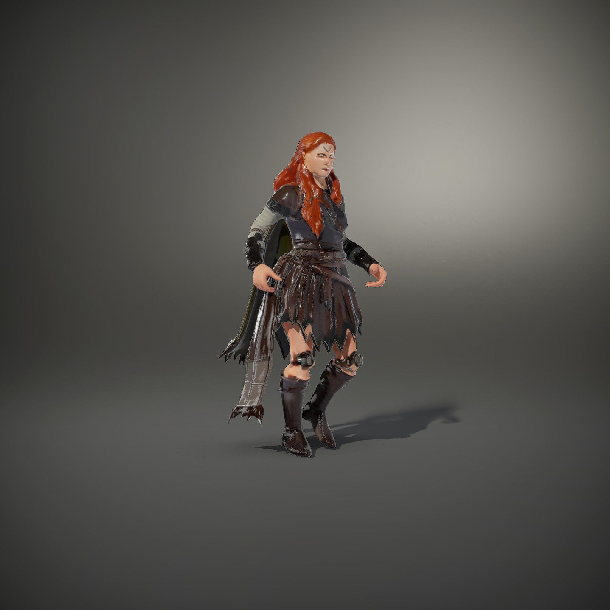 Elf Warrior Rigged and Animated Character Model with Armor an... Low-poly 3D model_36