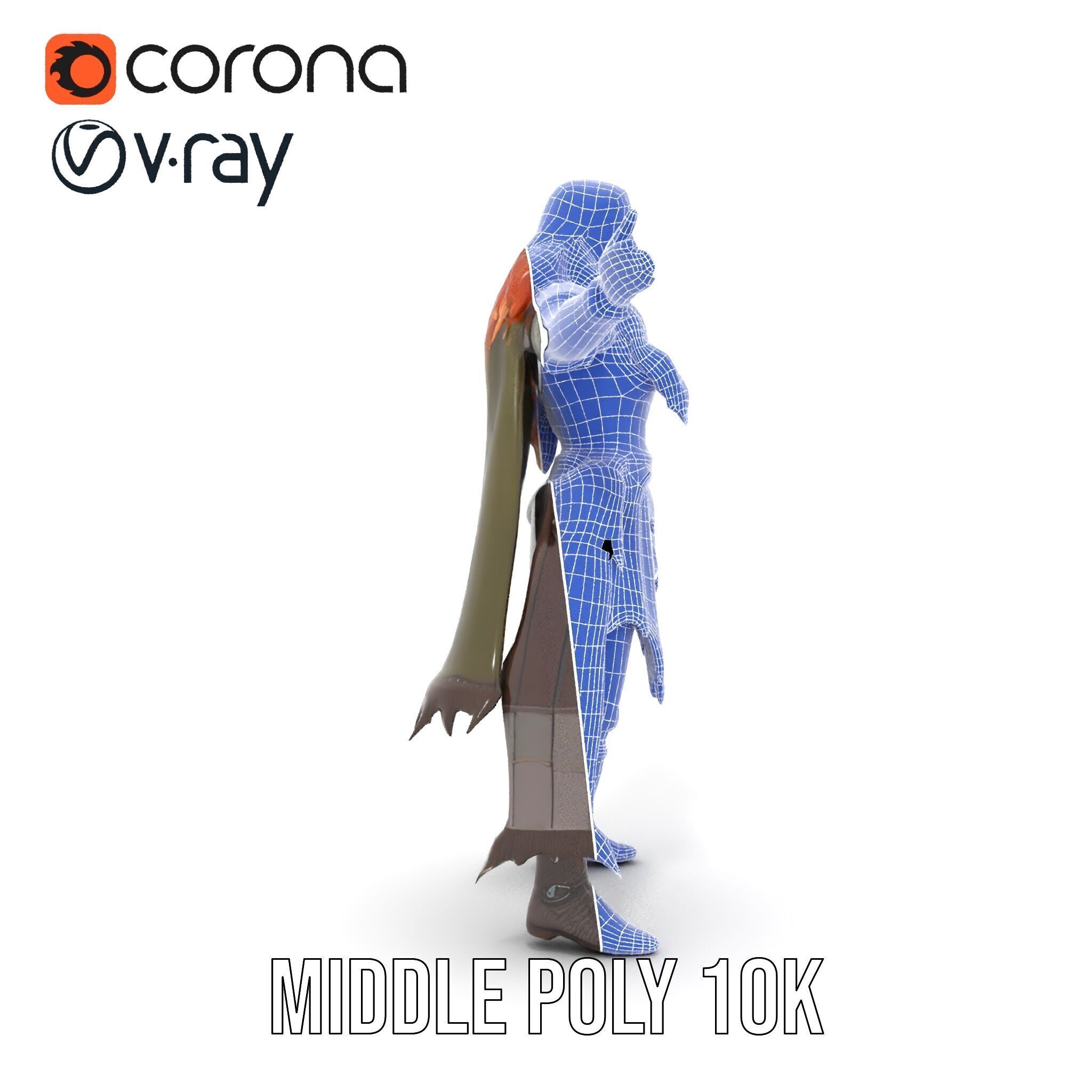 Elf Warrior Rigged and Animated Character Model with Armor an... Low-poly 3D model_30