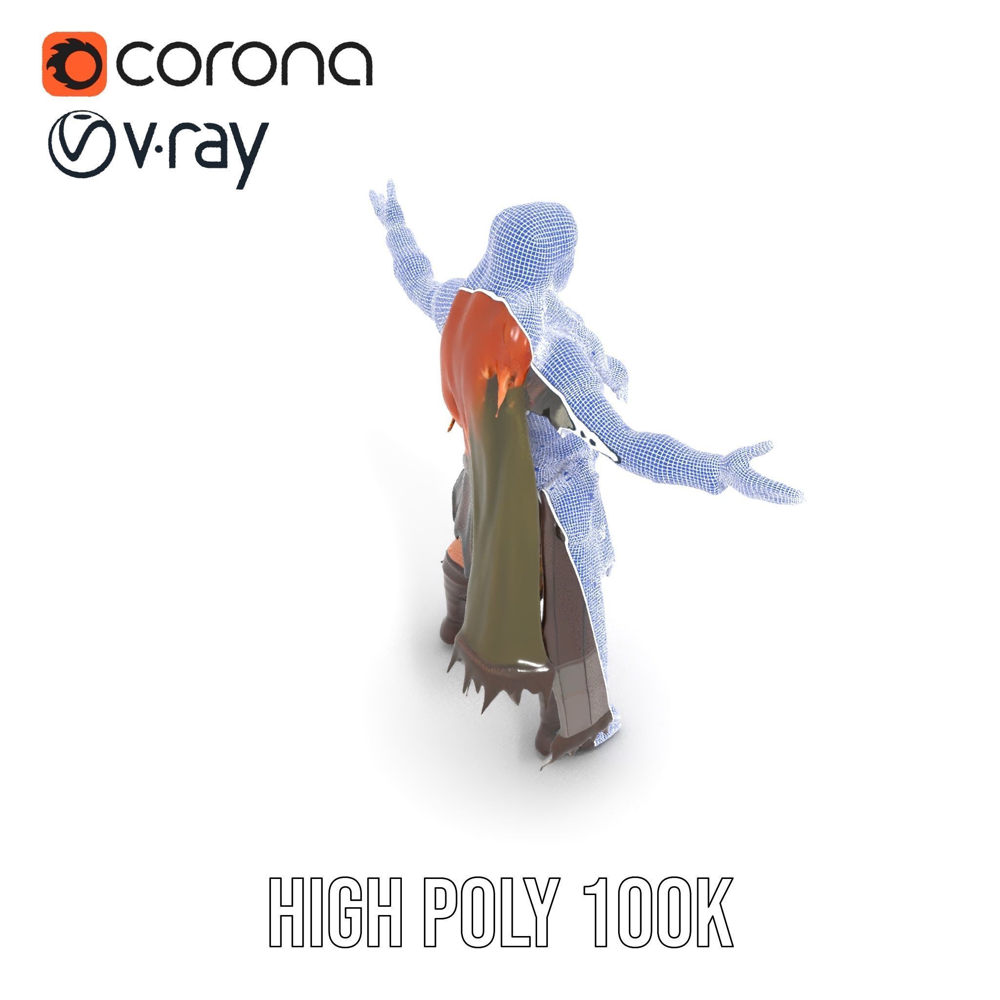 Elf Warrior Rigged and Animated Character Model with Armor an... Low-poly 3D model_26