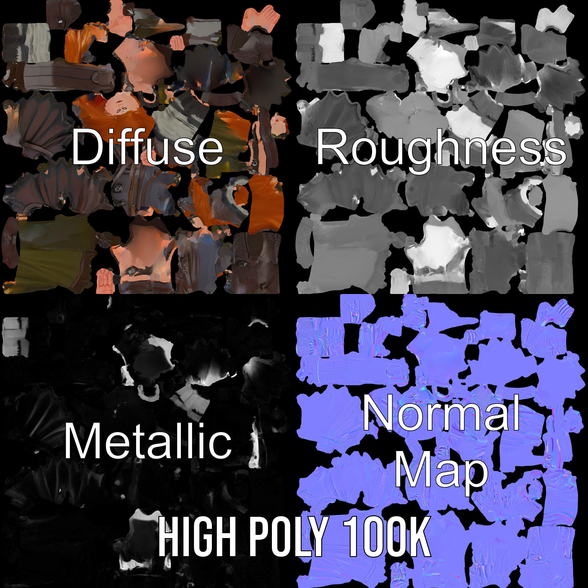 Elf Warrior Rigged and Animated Character Model with Armor an... Low-poly 3D model_4