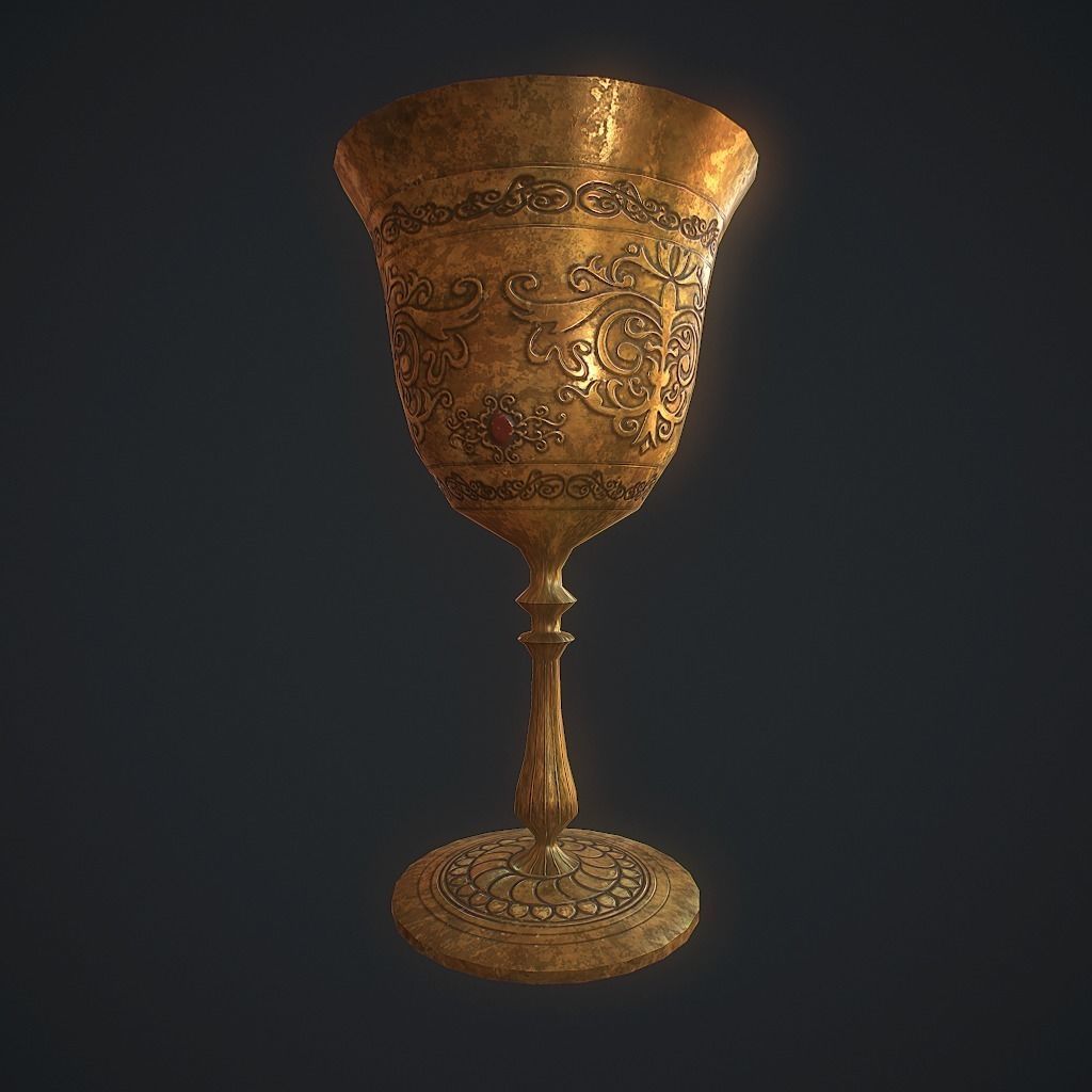 Goblet v2 pbr Low-poly 3D model_3