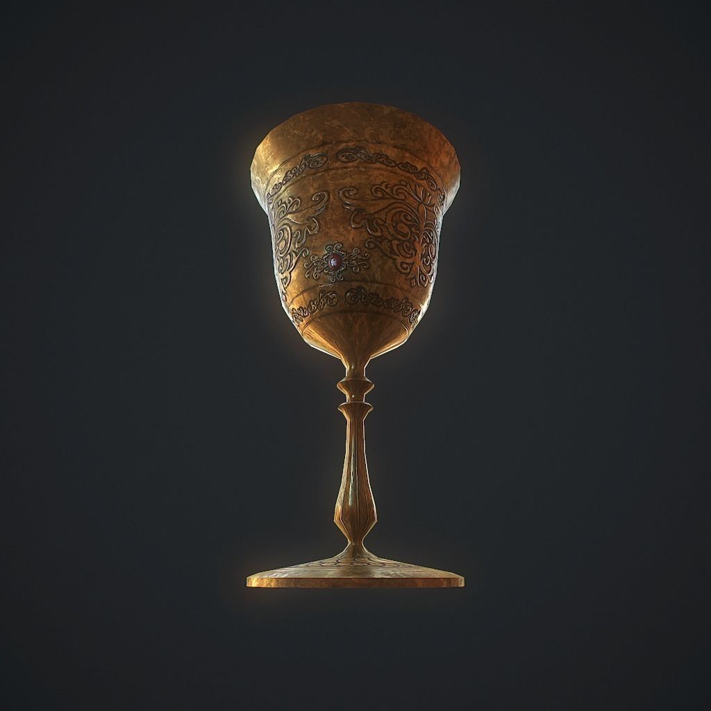 Goblet v2 pbr Low-poly 3D model_2