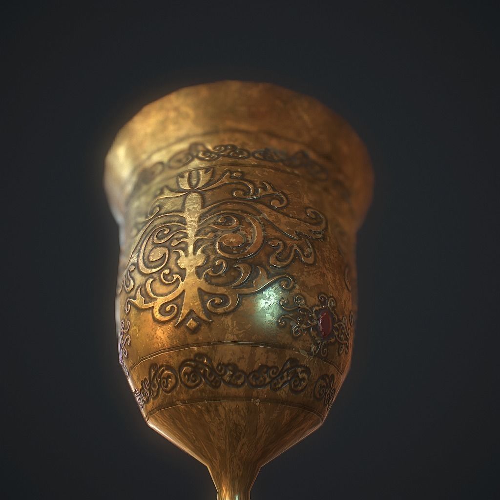 Goblet v2 pbr Low-poly 3D model_5