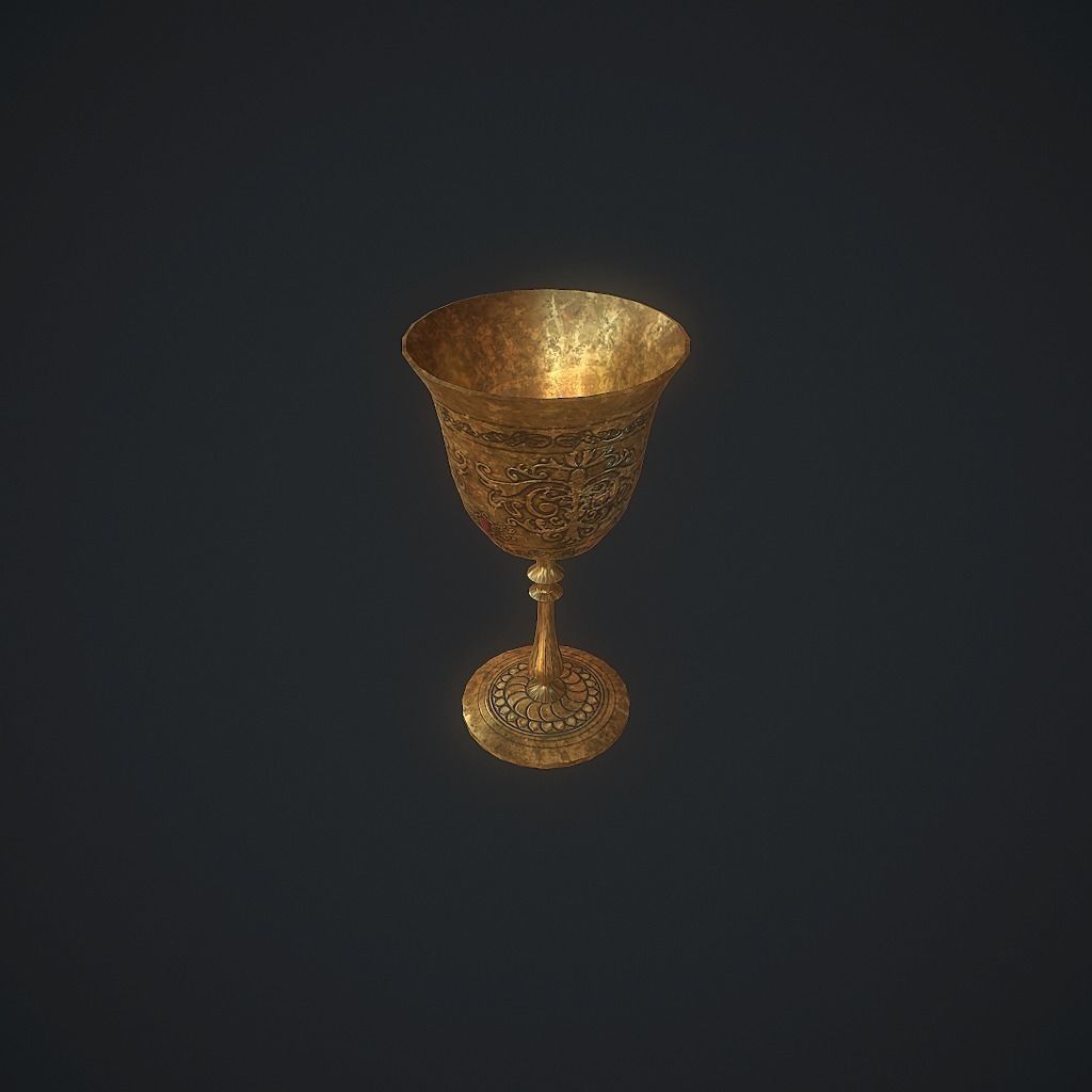 Goblet v2 pbr Low-poly 3D model_1