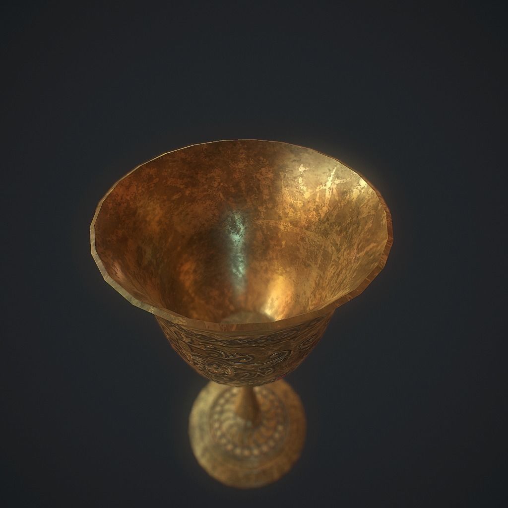 Goblet v2 pbr Low-poly 3D model_4
