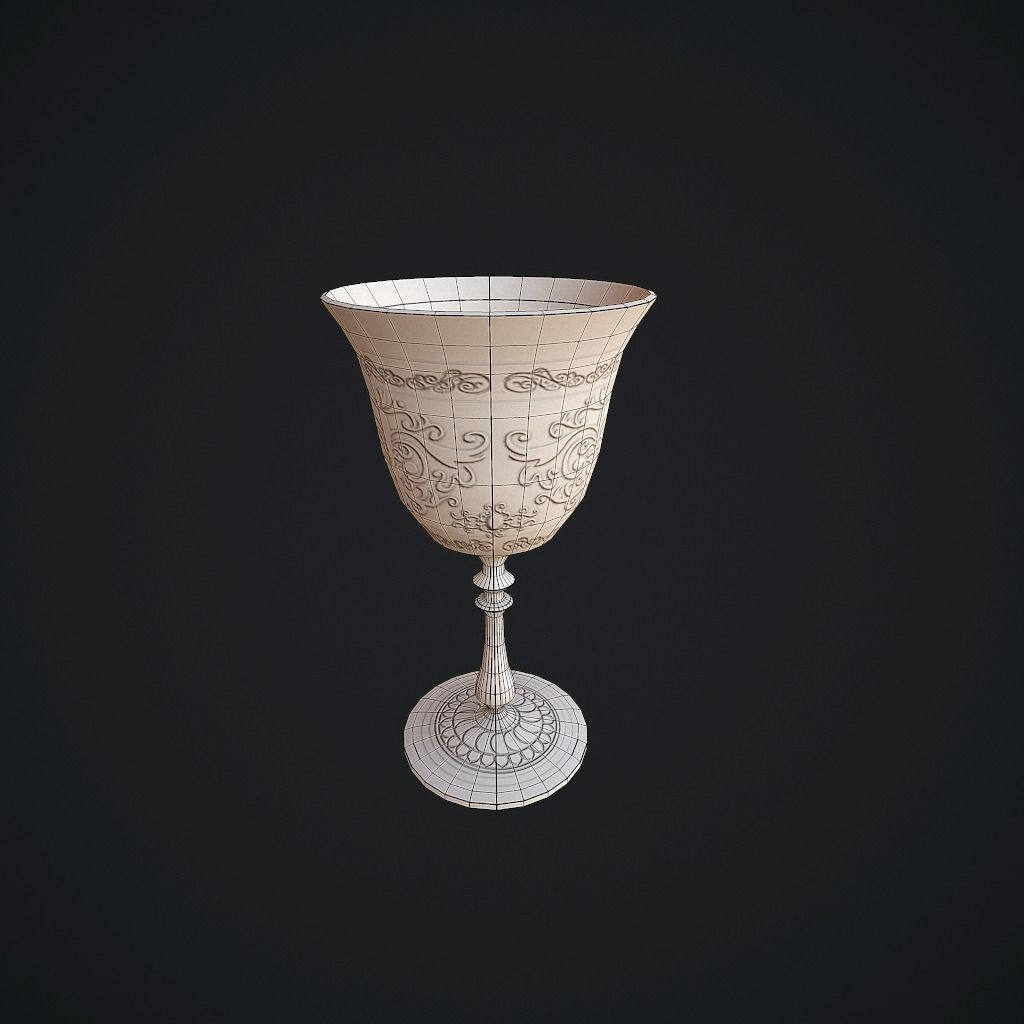 Goblet v2 pbr Low-poly 3D model_6