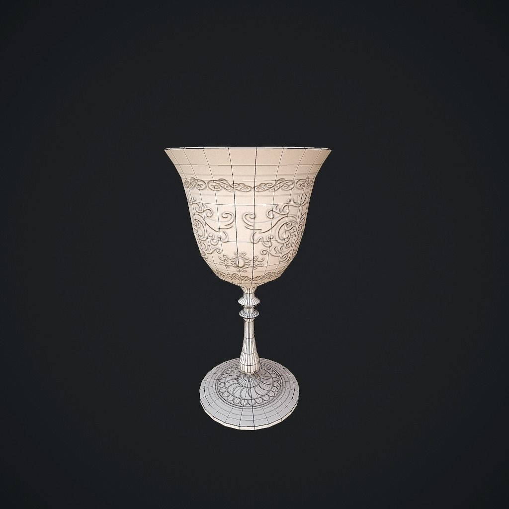 Goblet v2 pbr Low-poly 3D model_7