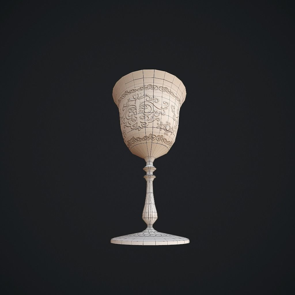 Goblet v2 pbr Low-poly 3D model_9