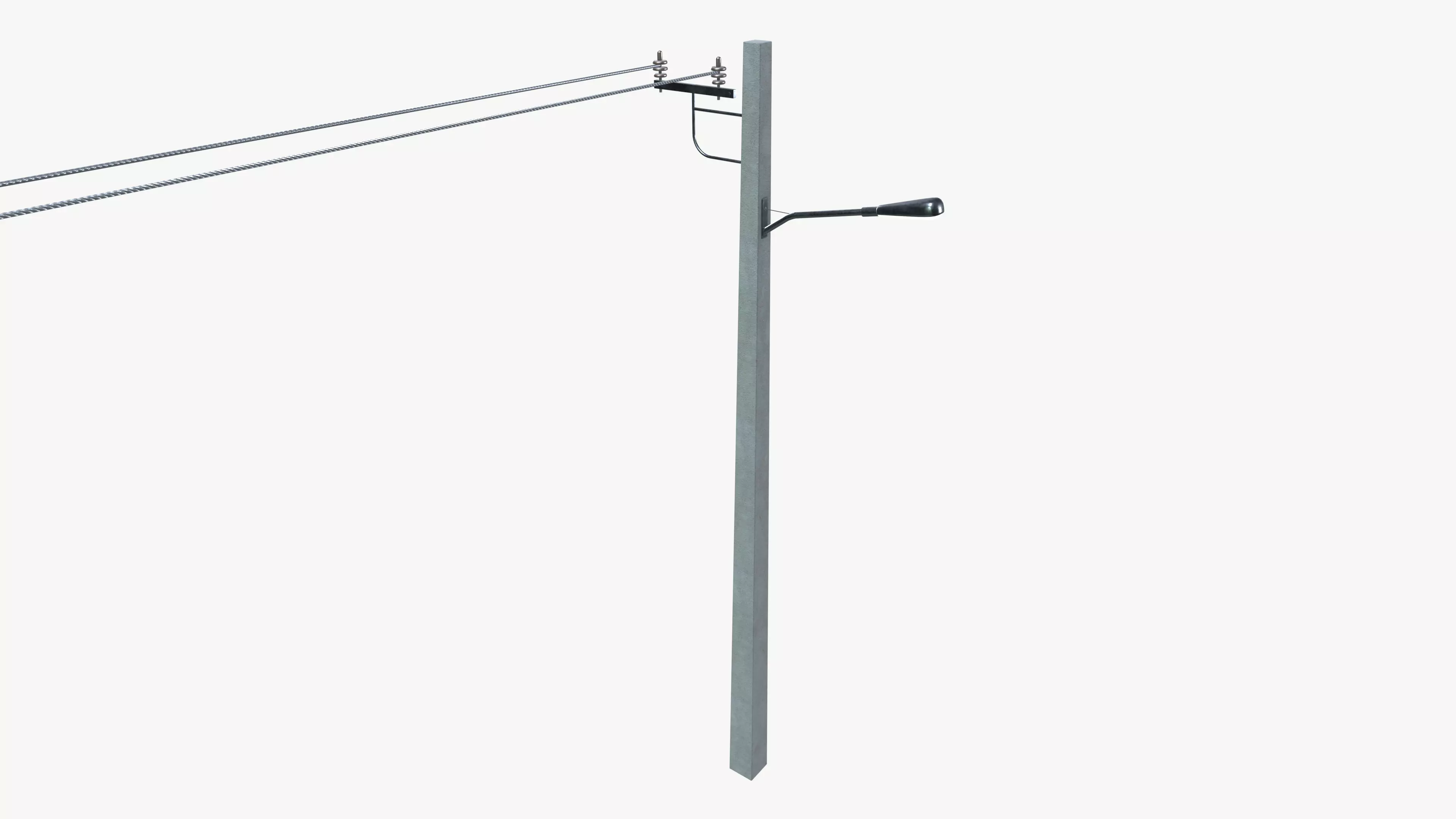 Electric Pole With Light 3D model