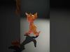 Orange Baby Dragon Character Model  Rigged and Animated Low-poly 3D model_2