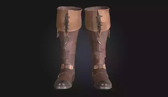 Pirate Boots  Seafaring Footwear Model for Nautical