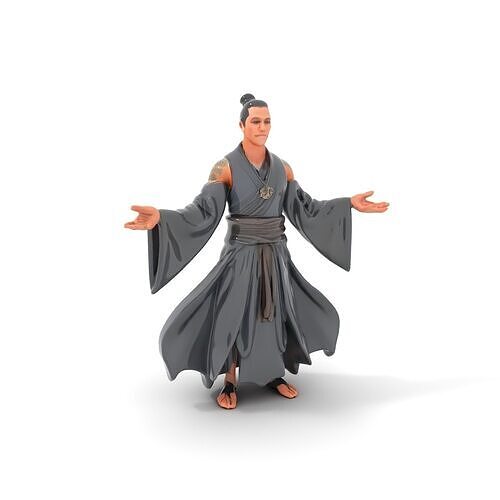 Monk Character Model  Rigged and Animated Low-poly 3D model