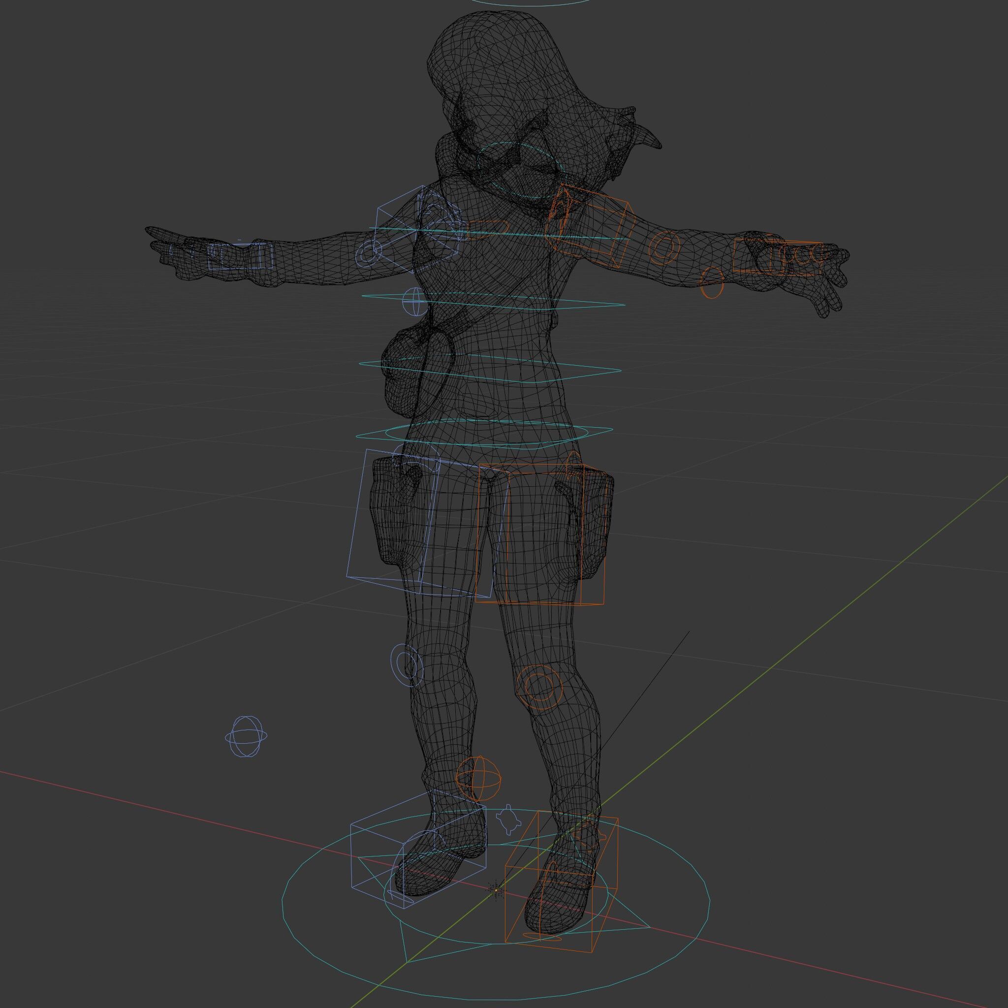 Adventurous Explorer Female Character Rigged and Animated Low-poly 3D model_5