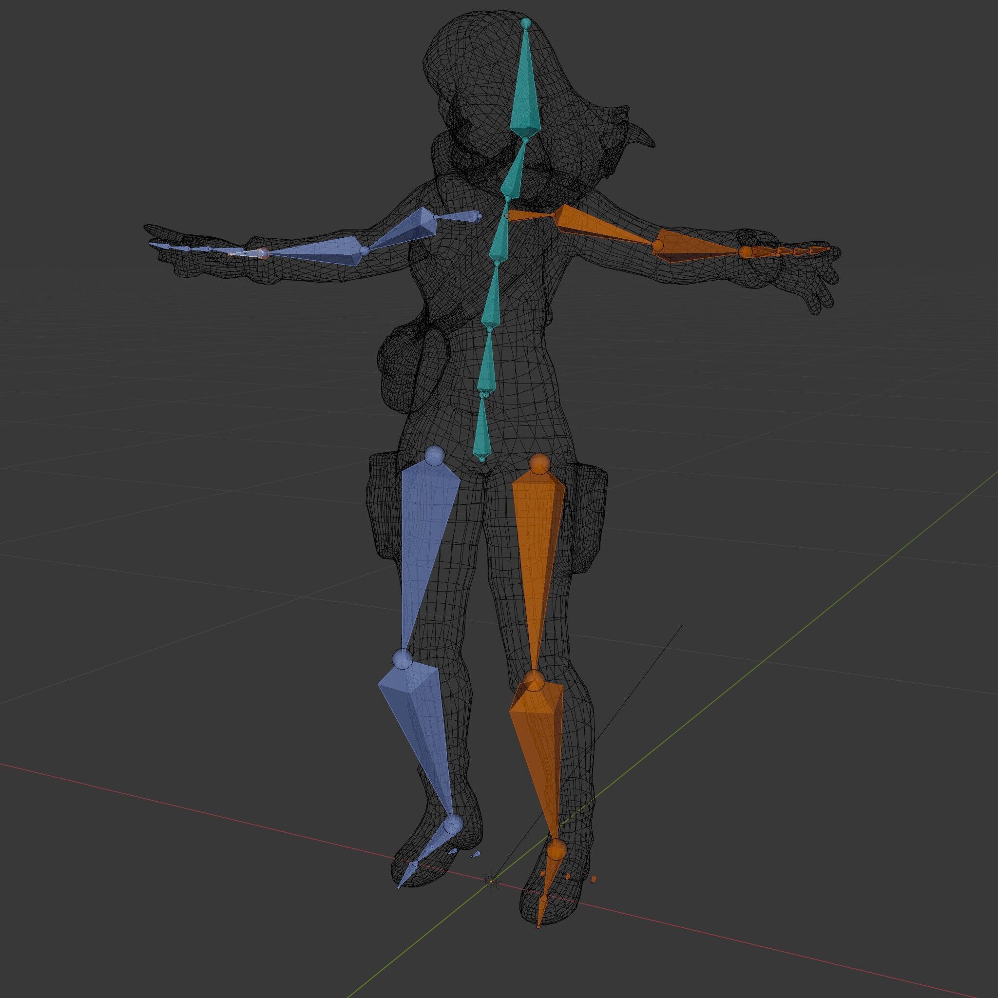 Adventurous Explorer Female Character Rigged and Animated Low-poly 3D model_6