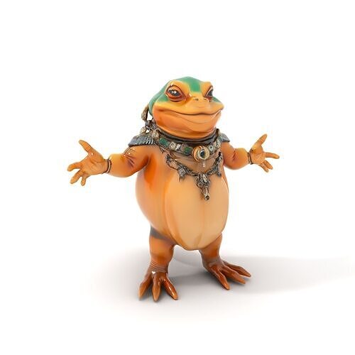 Regal Toad Character Model Rigged and Animated Low-poly 3D model