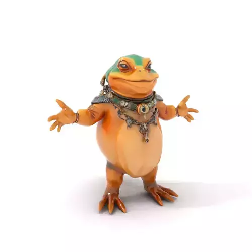 Regal Toad Character Model Rigged and Animated Low-poly 3D model