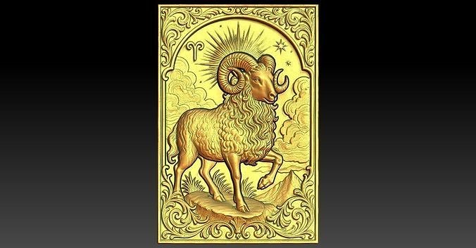 1 Capricorn Zodiac CNC Relief Model 3D print model