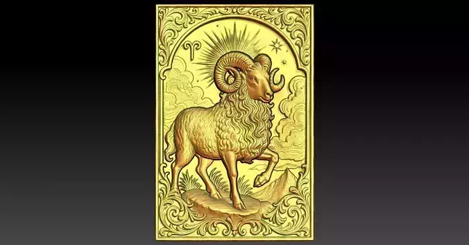 1 Capricorn Zodiac CNC Relief Model