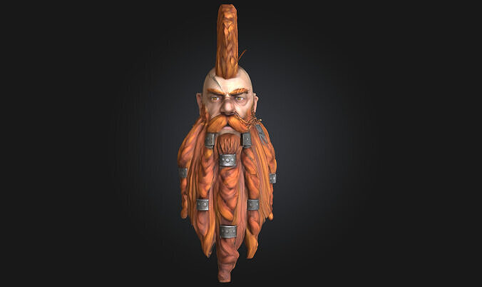 Warrior Dwarf Bust  Heroic Fantasy Character 3D model