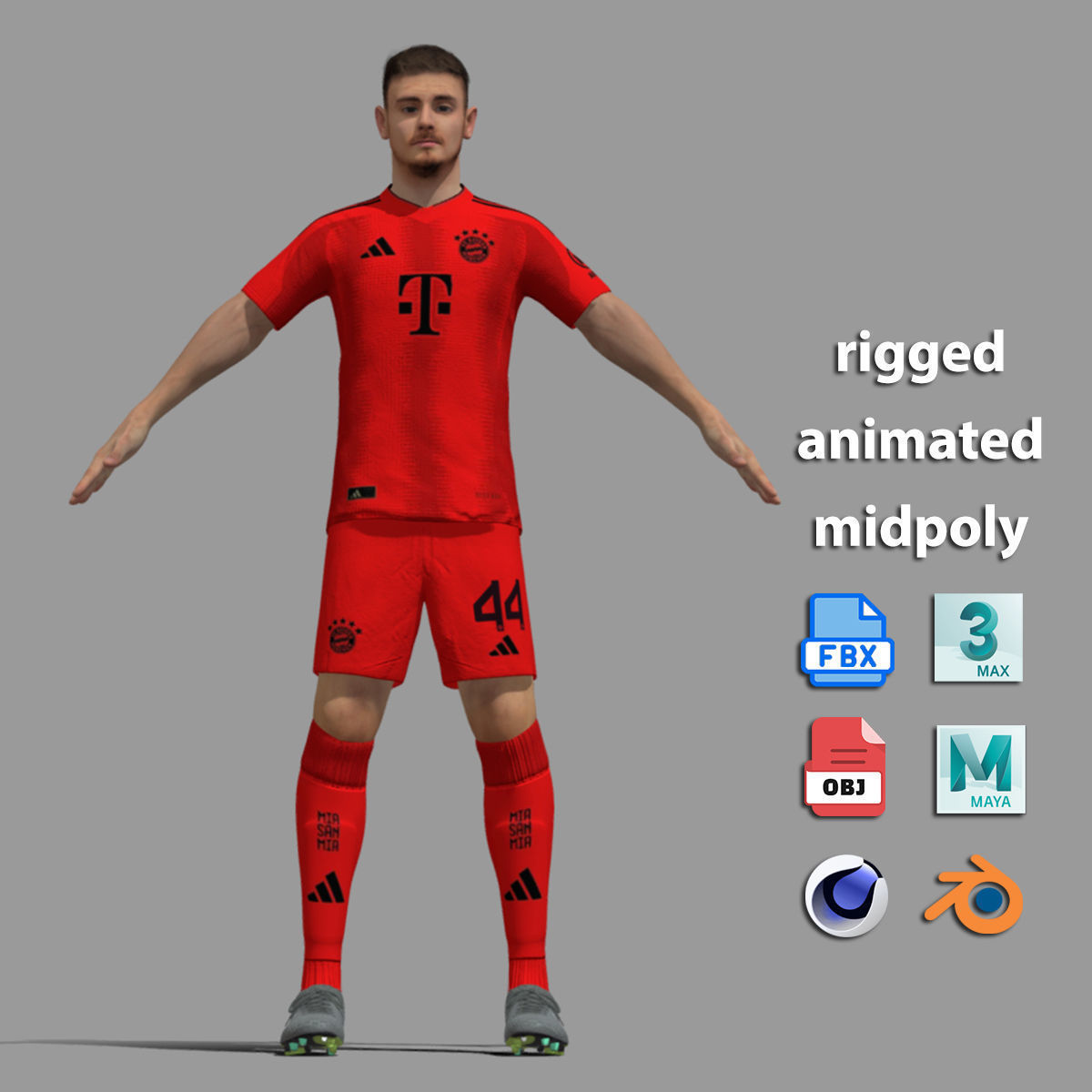 T-Pose Rigged Stanisic Bayern Munich 24-25 3D model_1