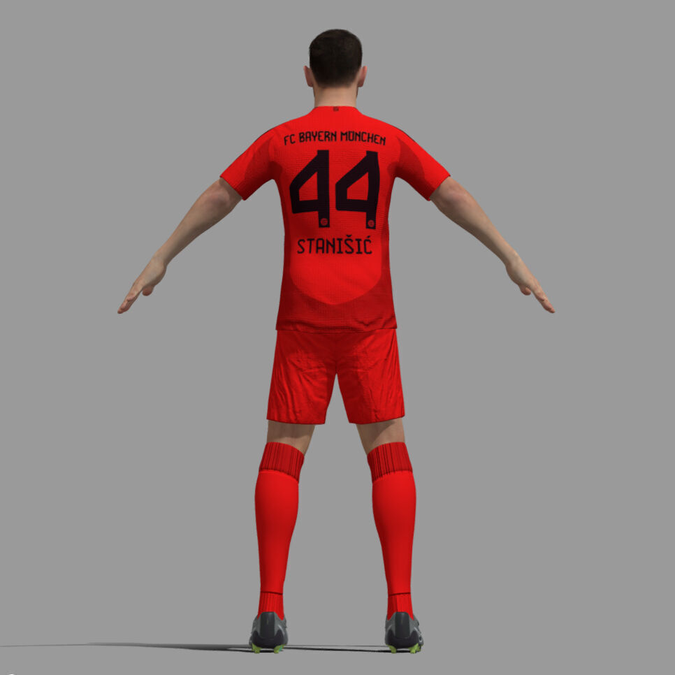 T-Pose Rigged Stanisic Bayern Munich 24-25 3D model_2