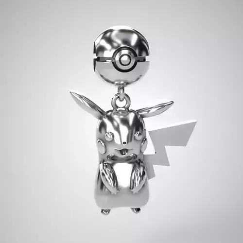 Pikachu silver pokemon charm