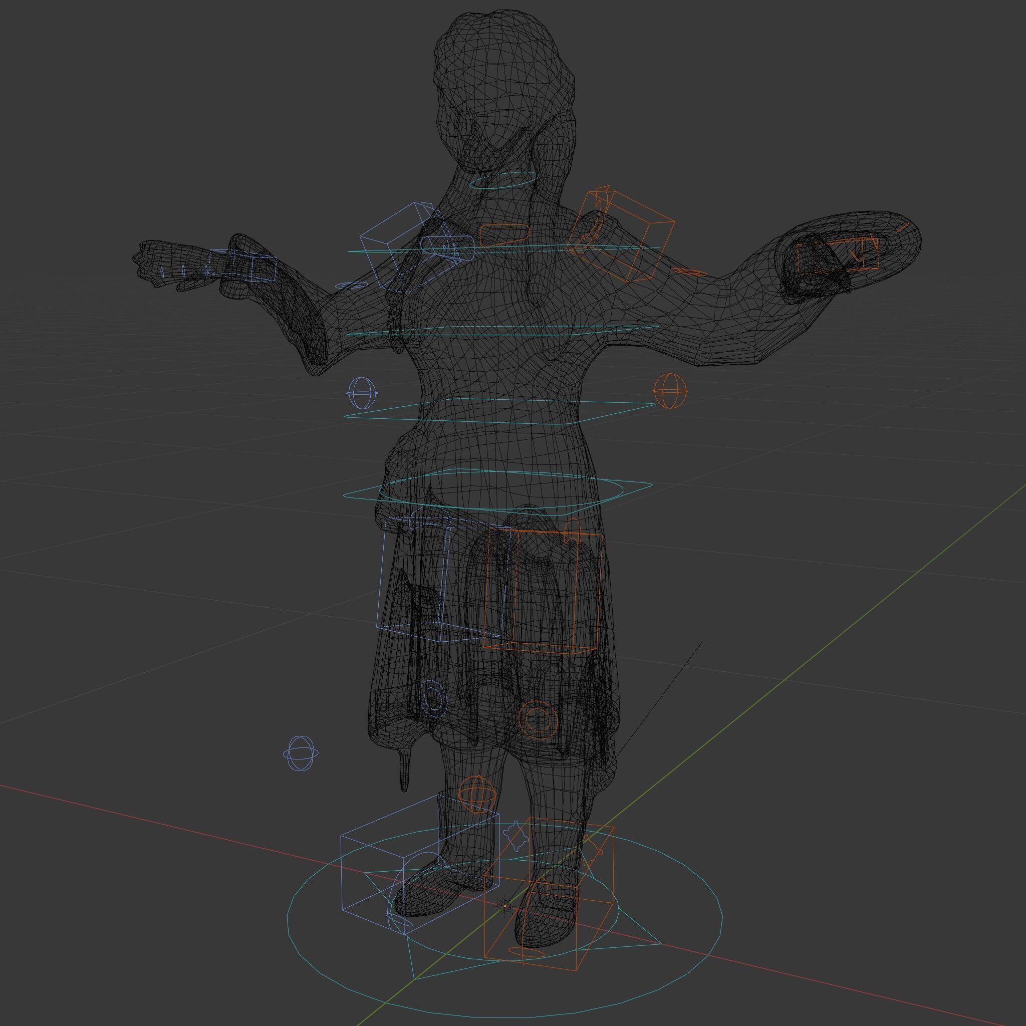 Fantasy Medieval Young Girl Rigged and Animated Character Model Low-poly 3D model_5