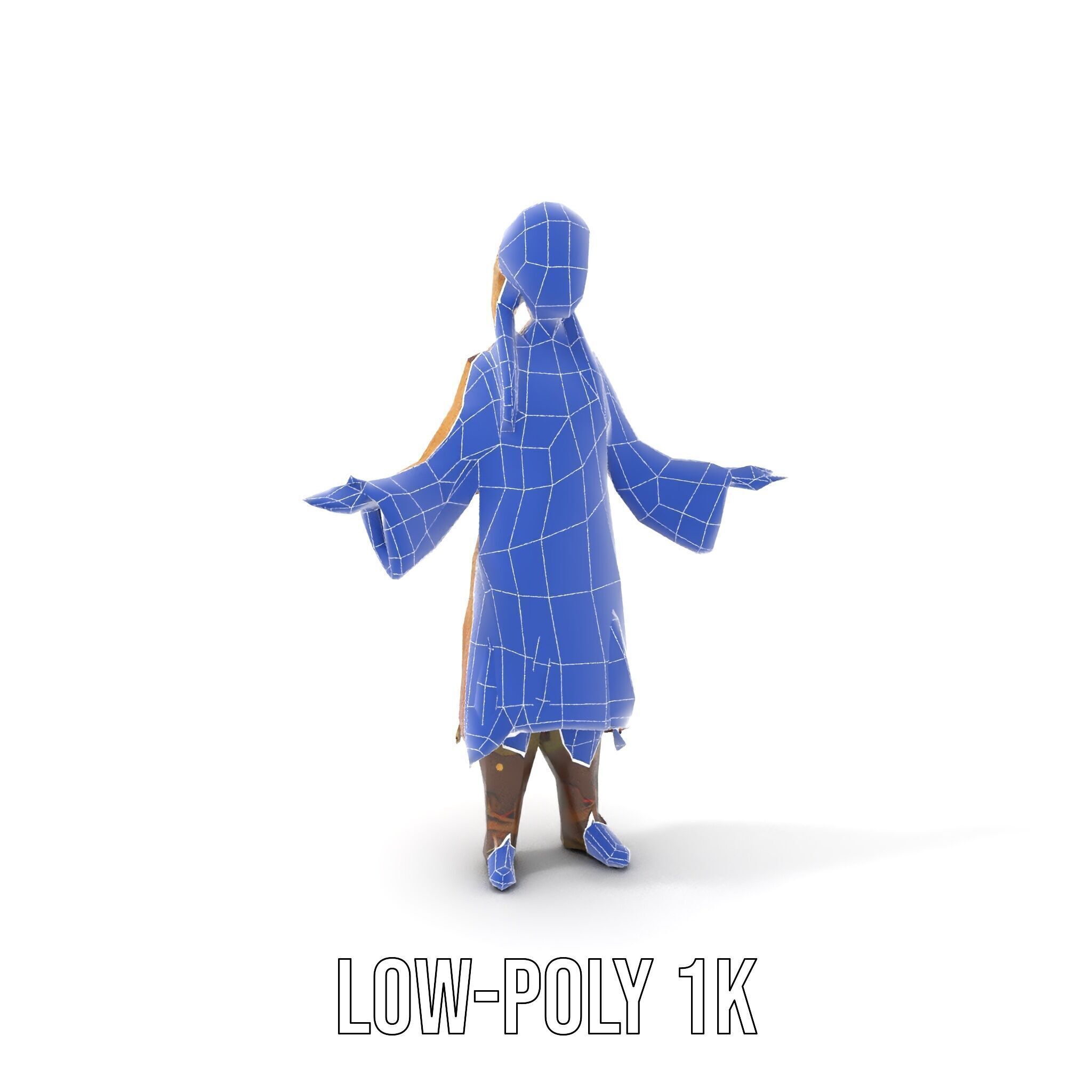 Fantasy Medieval Young Girl Rigged and Animated Character Model Low-poly 3D model_24