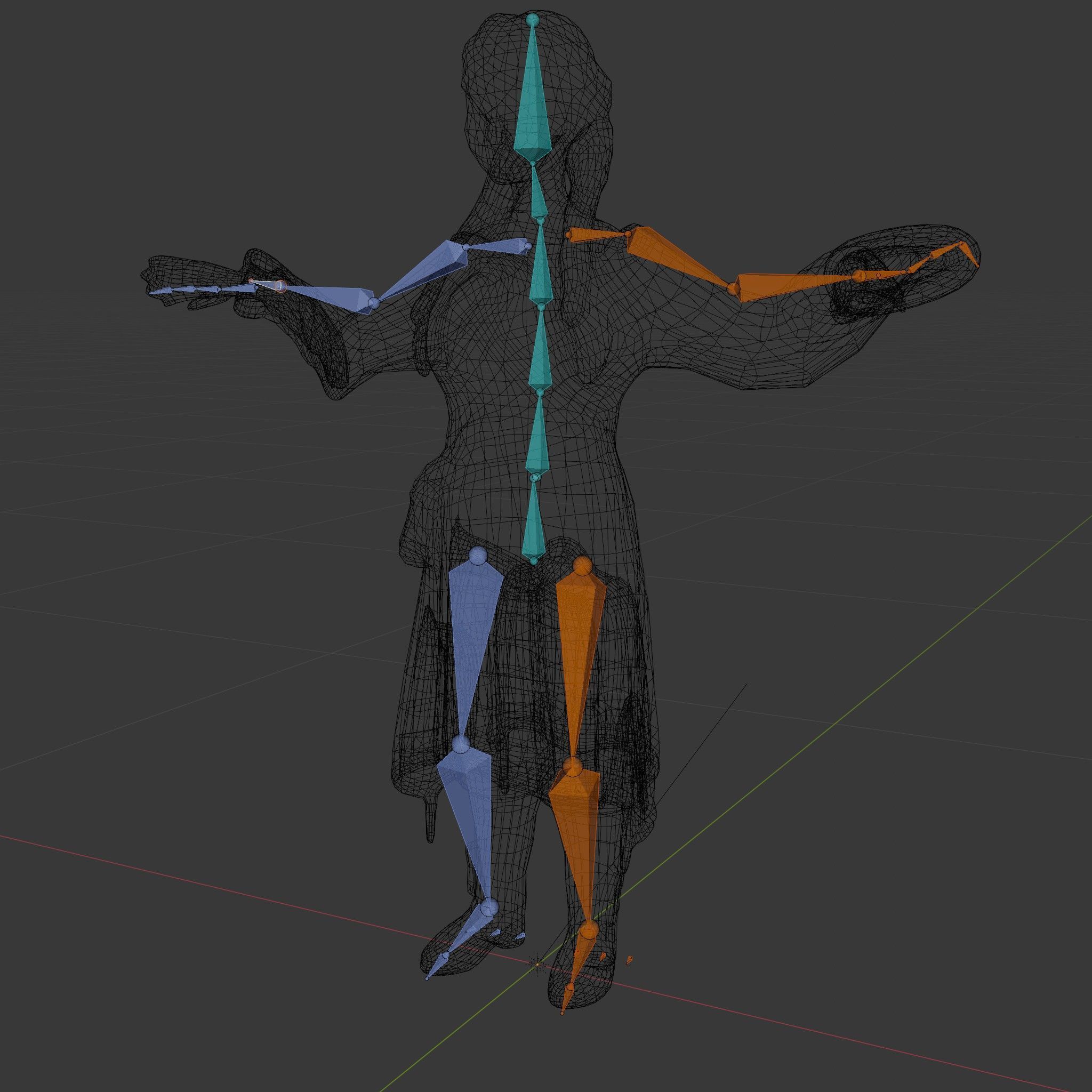 Fantasy Medieval Young Girl Rigged and Animated Character Model Low-poly 3D model_6