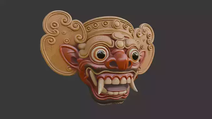 Barong Bali Mask 3D Scan Print