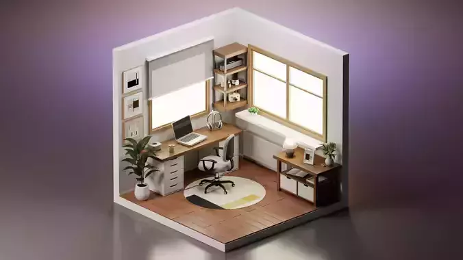 Cozy room isometric
