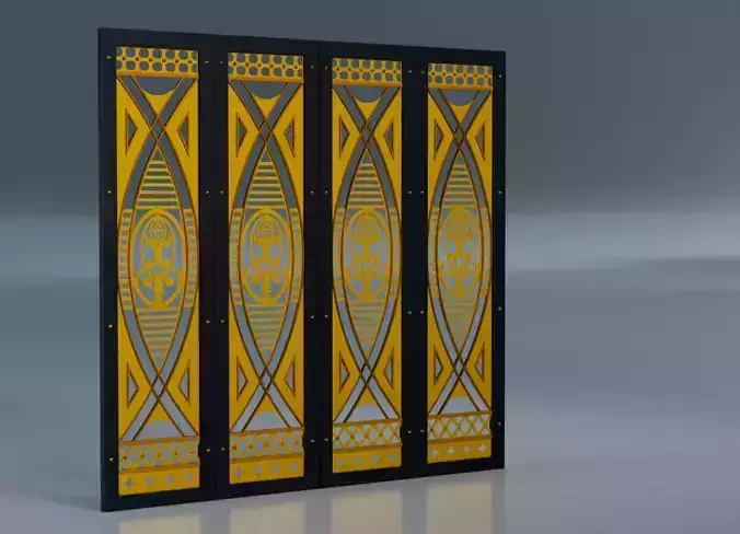 Decorative Ornamental Iron Panel - Stylized Classic CNC Design