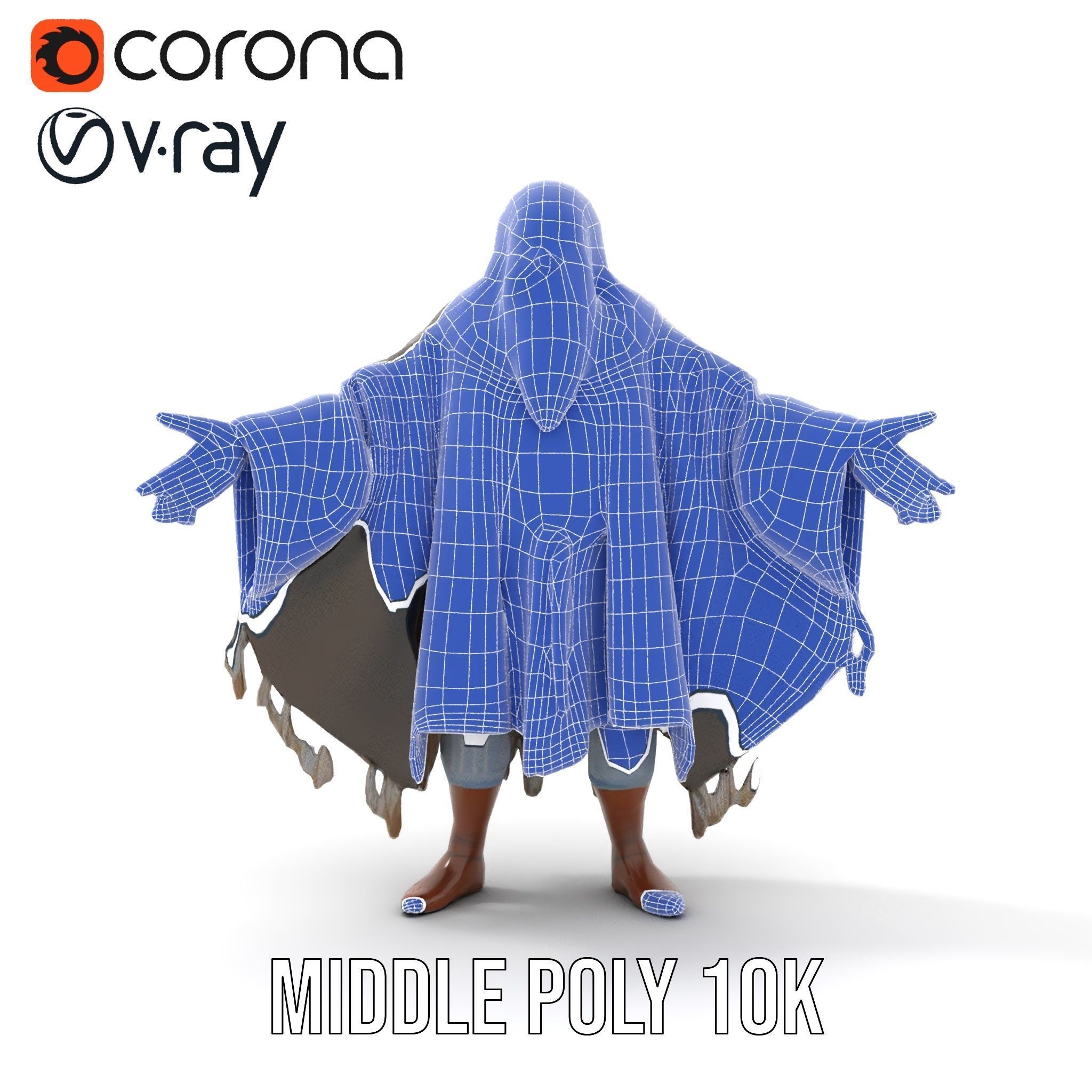 Ancient Wizard Character Model  Rigged and Animated Low-poly 3D model_26