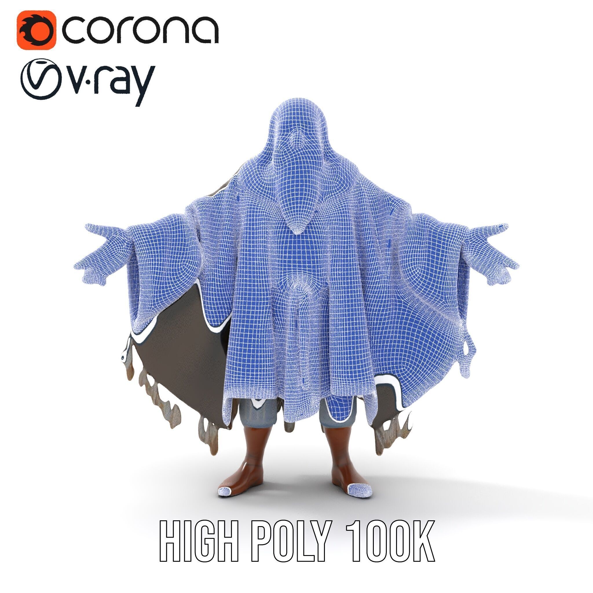Ancient Wizard Character Model  Rigged and Animated Low-poly 3D model_22