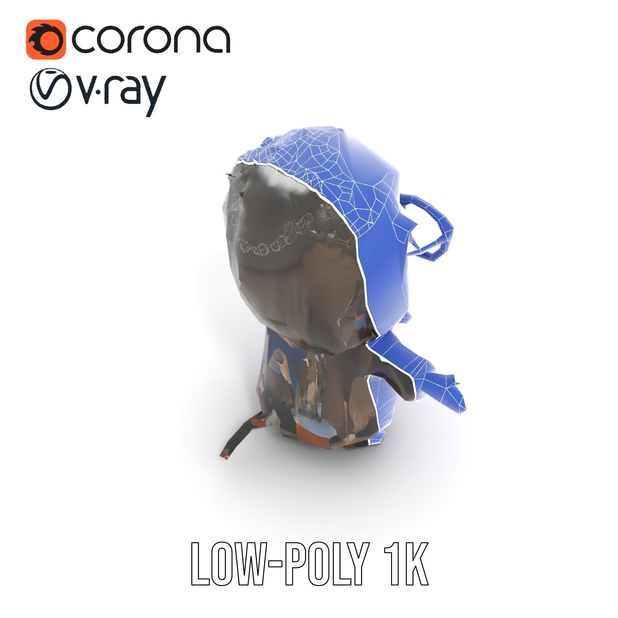 Ancient Wizard Character Model  Rigged and Animated Low-poly 3D model_24