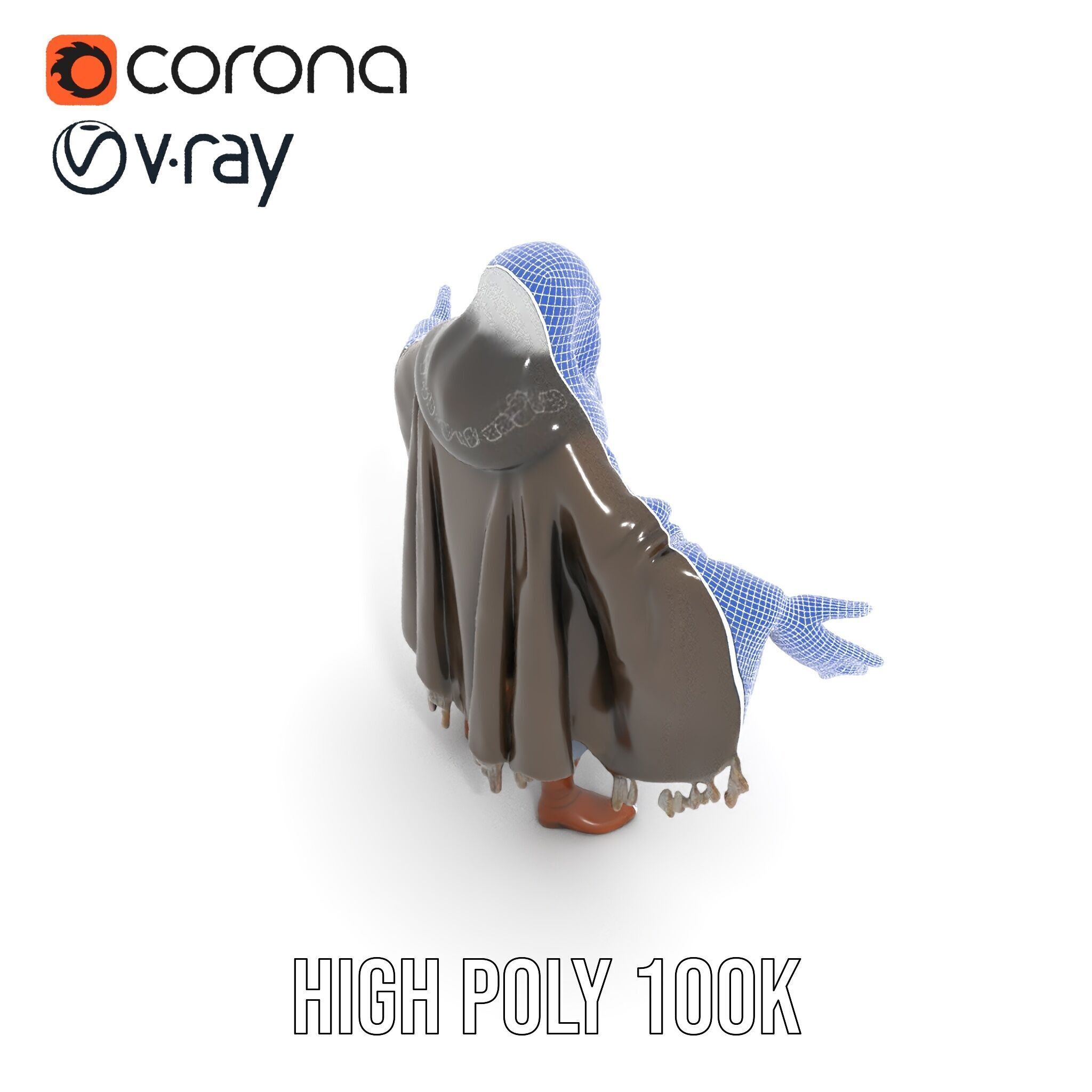 Ancient Wizard Character Model  Rigged and Animated Low-poly 3D model_31