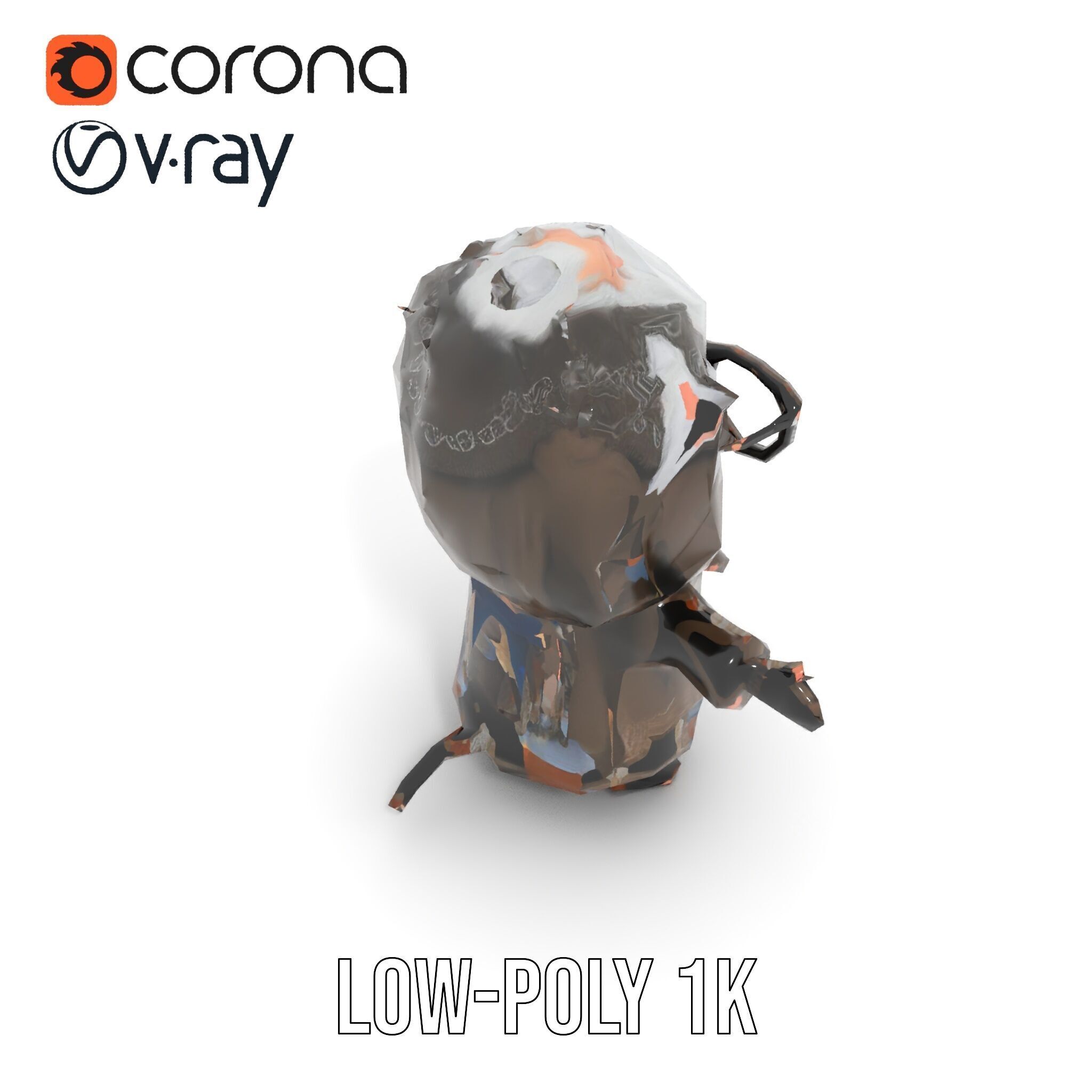 Ancient Wizard Character Model  Rigged and Animated Low-poly 3D model_13