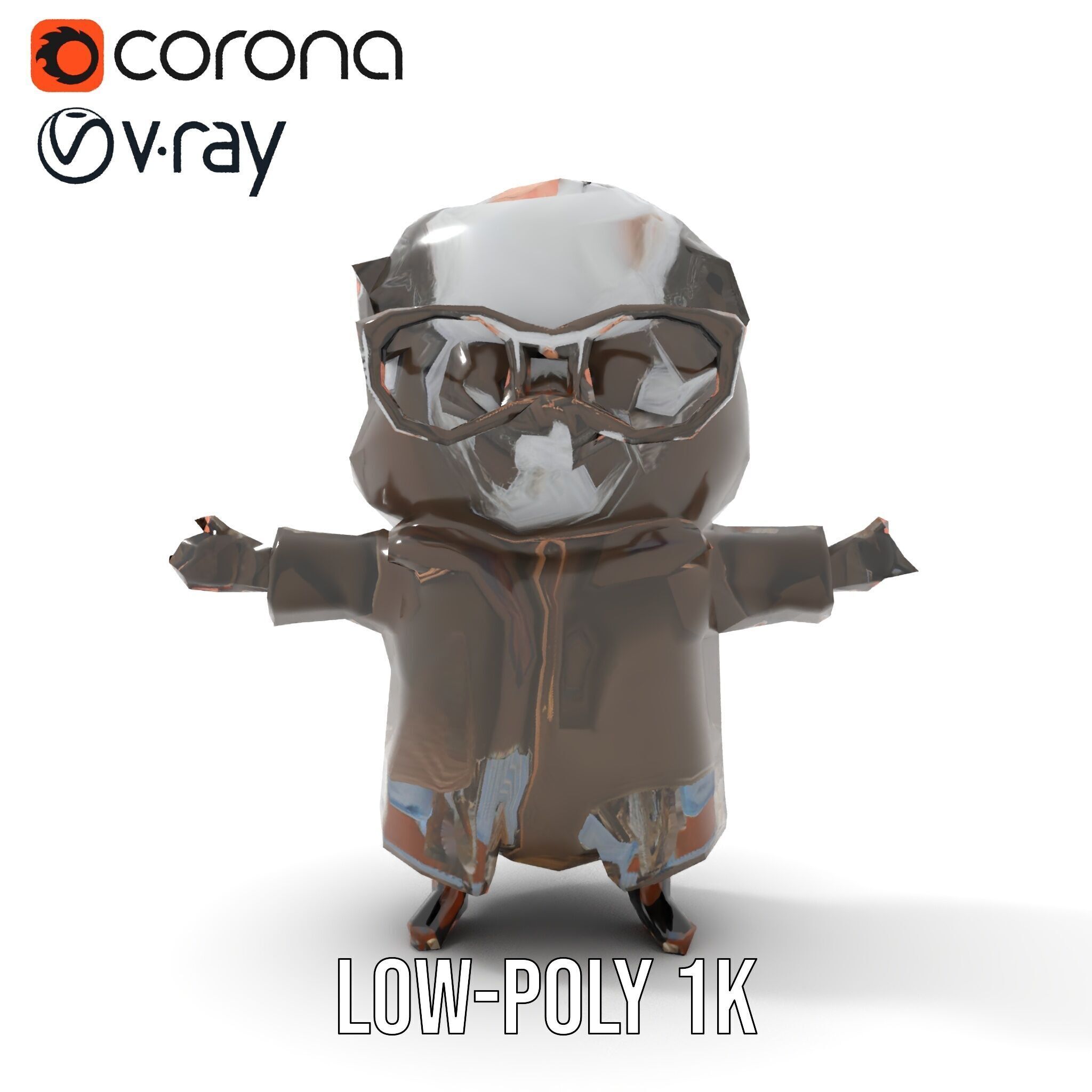 Ancient Wizard Character Model  Rigged and Animated Low-poly 3D model_11