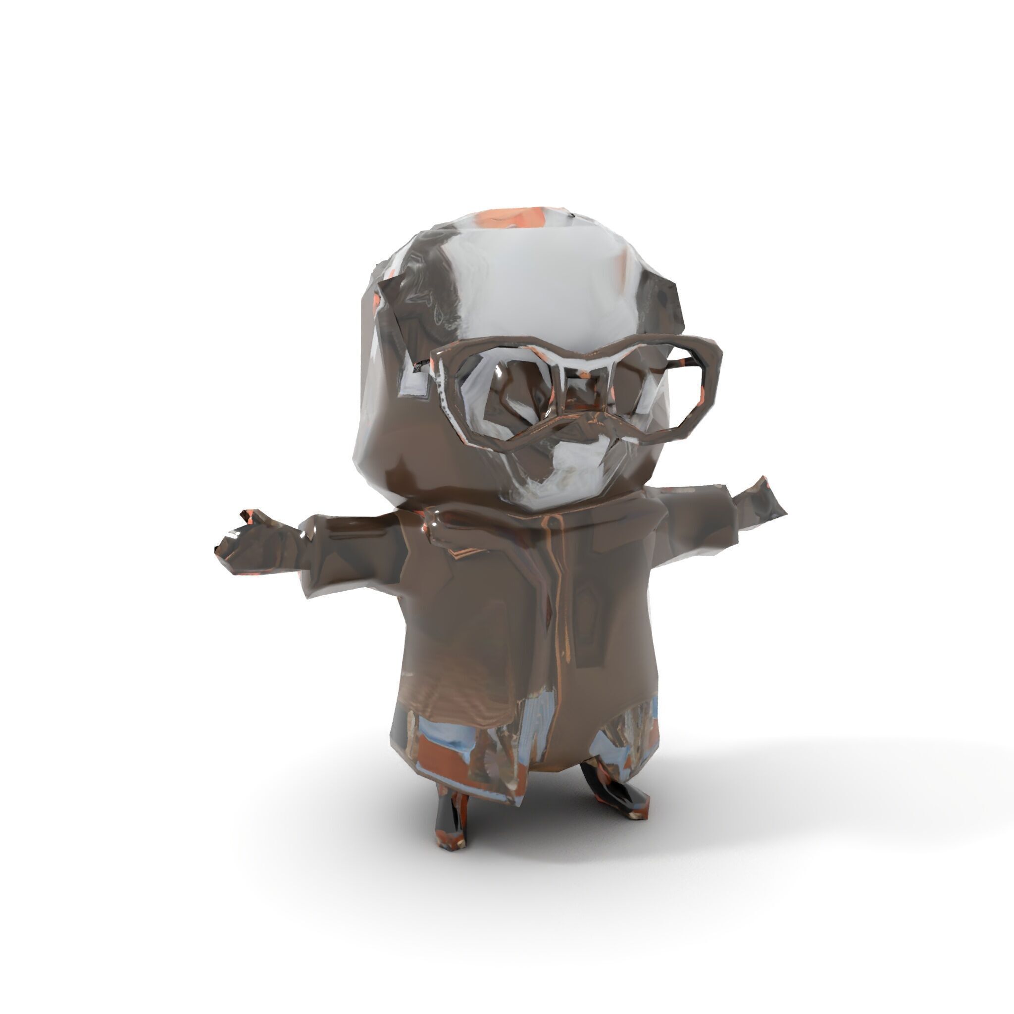 Ancient Wizard Character Model  Rigged and Animated Low-poly 3D model_7