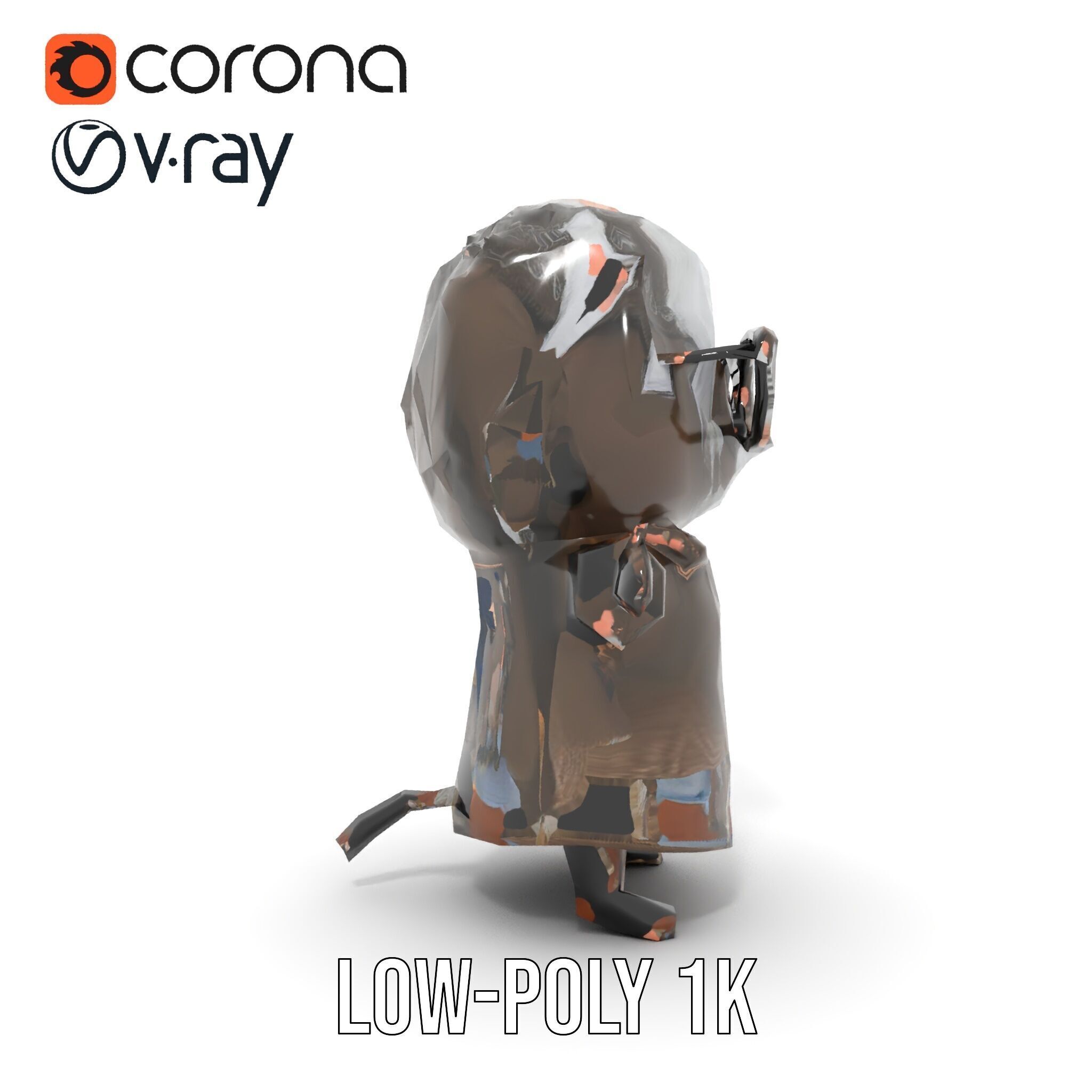 Ancient Wizard Character Model  Rigged and Animated Low-poly 3D model_30