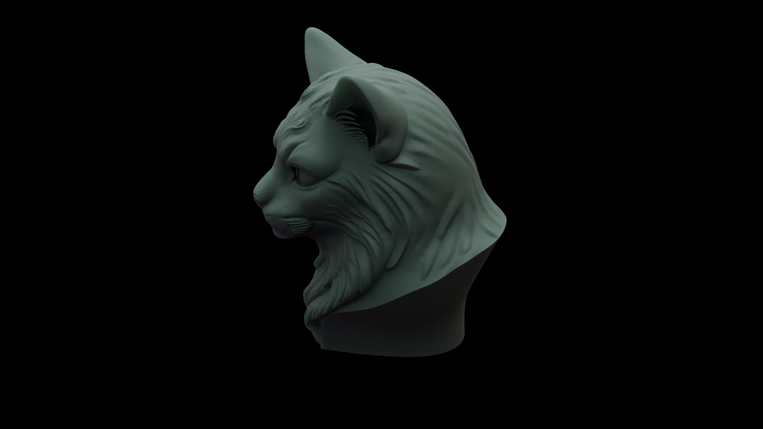 Cat Bust Free 3D print model_5